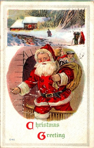 Cartolina epoca auguri di - d'epoca,
