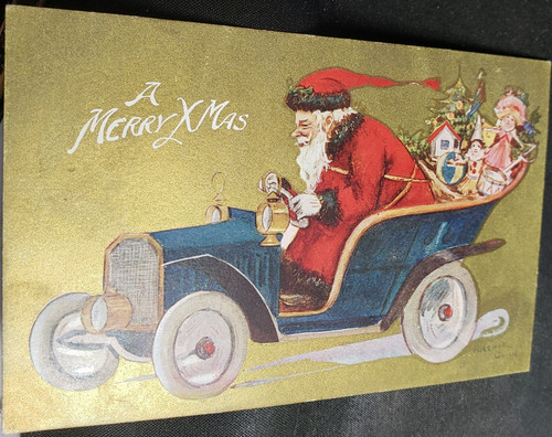 Babbo natale guida blu - natale,