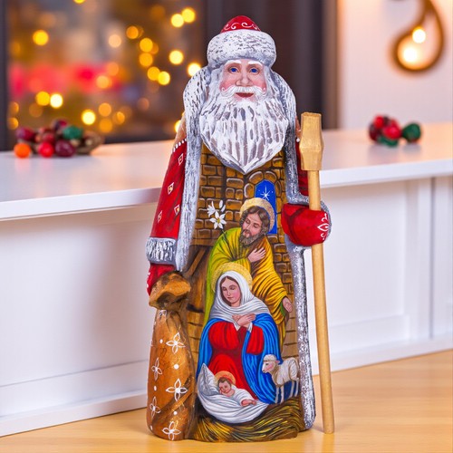Statuina babbo natale - natale, legno