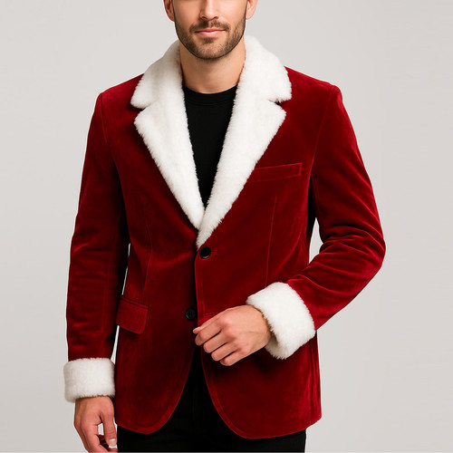 Cappotto blazer velluto rosso - blazer,