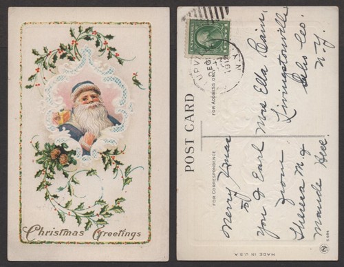 Cartolina babbo natale 1912 - natale,