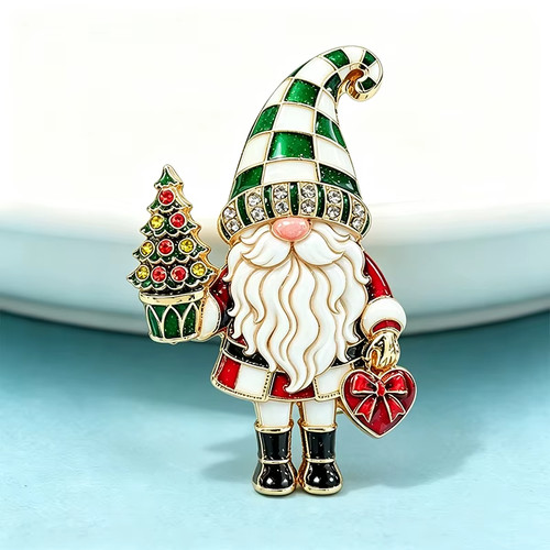 Spilla babbo natale cristallo - babbo,