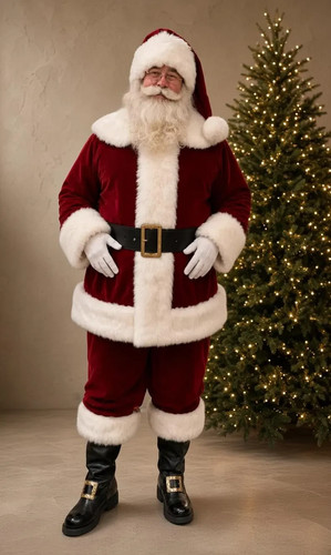 Costume babbo natale deluxe - natale, |