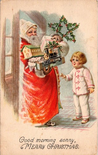 Cartolina epoca babbo natale - cartolina,