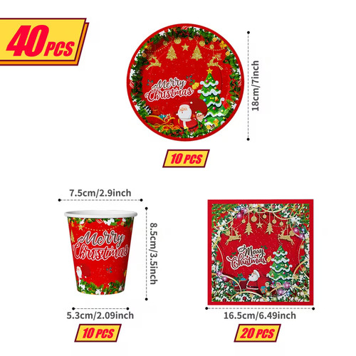 40pcs christmas red santa - 40pcs,