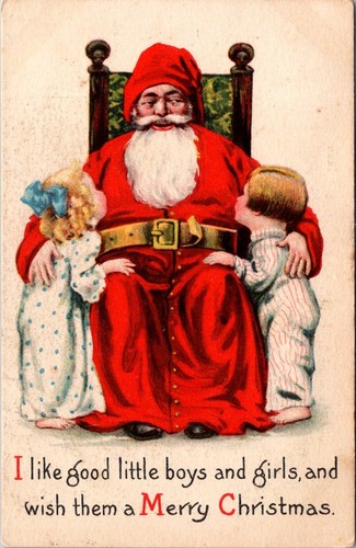 Cartolina natale vintage babbo - cartolina,